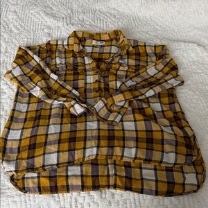 Old Navy Yellow and Black Plaid Tunic
